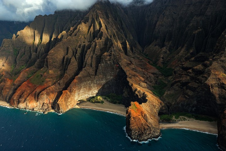 a canyon with a mountain in the background